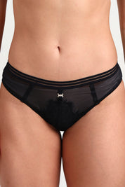 BELLAGIO Sheer Lace Panty with Modern Cut and Matching Bra Pairing for Women BP5320-BLACK
