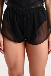 AXTZH Playful and Elegant 2-Piece Nightwear Set for Women with Delicate Sheer Detailing X0216-BLACK-A4S