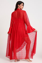 AXTZH Three-Piece Nightwear Set Blending Sheer Elegance, Comfort, and Sophistication for Women X3011-CRIMSON-F12S