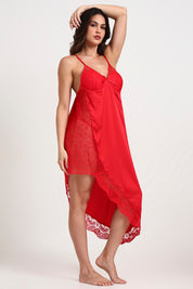 AXTZH Three-Piece Nightwear Set Blending Sheer Elegance, Comfort, and Sophistication for Women X3011-CRIMSON-F12S