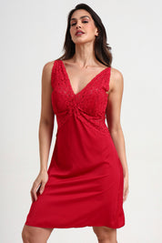AXTZH Luxurious Women’s Two-Piece Nightwear Combining Comfort, Elegance, and Everyday Ease X3304-SCARLET-F11S