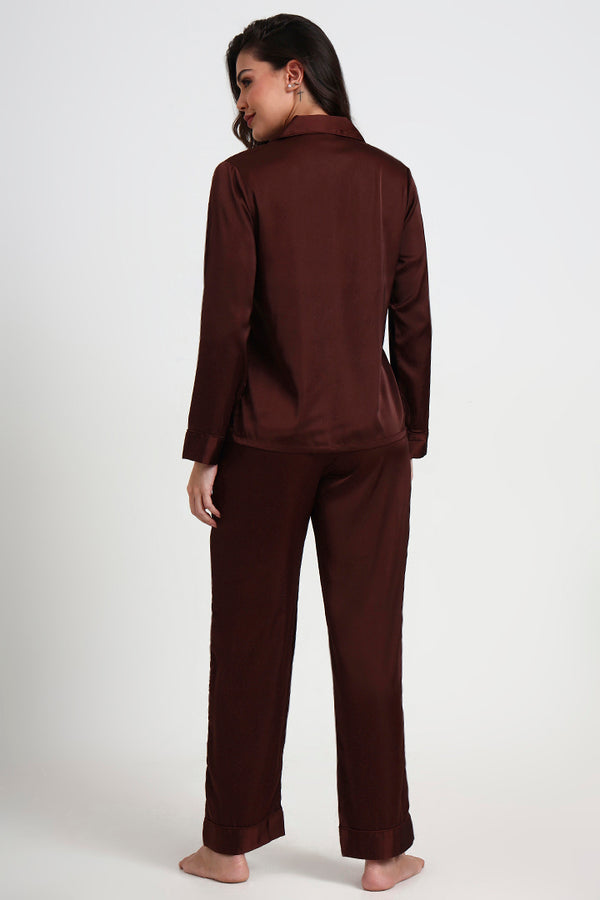 AXTZH Elegant and Comfortable Women’s Nightwear Ensemble for Peaceful Evenings and Restful Sleep X8139-MAHOGANY-WC2S