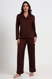 AXTZH Elegant and Comfortable Women’s Nightwear Ensemble for Peaceful Evenings and Restful Sleep X8139-MAHOGANY-WC2S