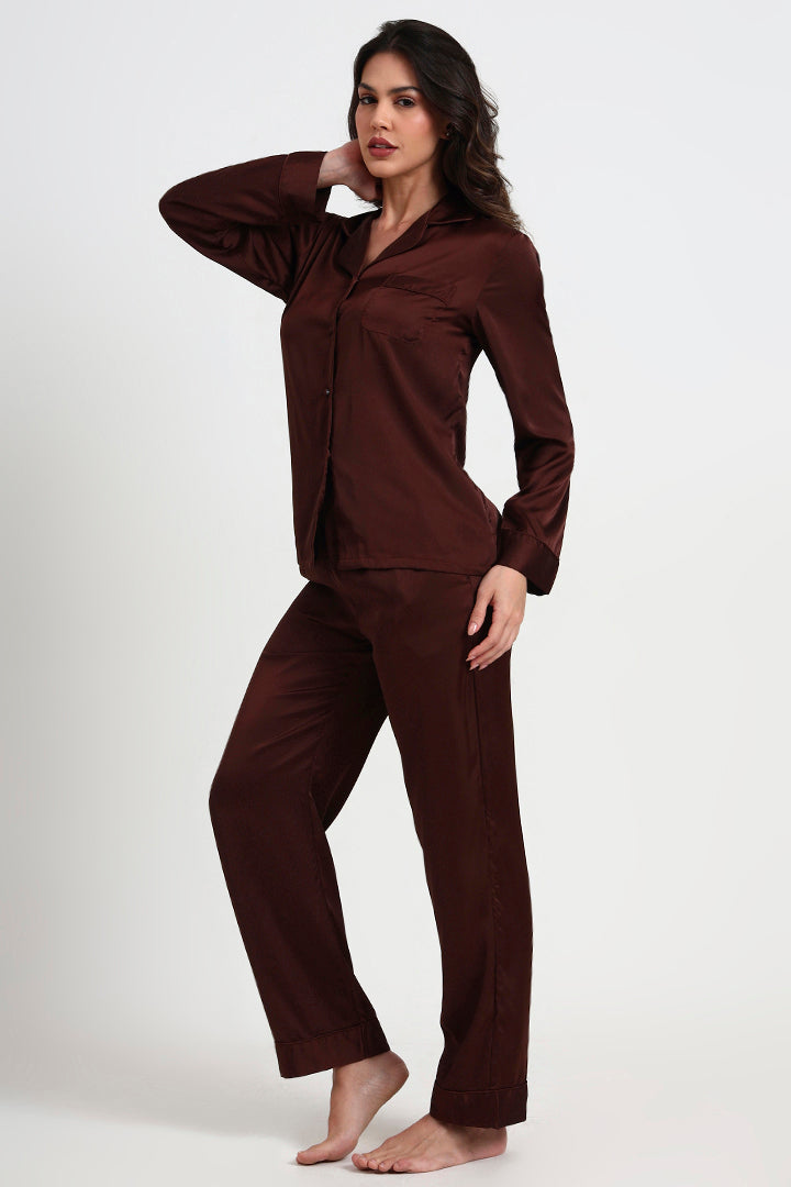 AXTZH Elegant and Comfortable Women’s Nightwear Ensemble for Peaceful Evenings and Restful Sleep X8139-MAHOGANY-WC2S
