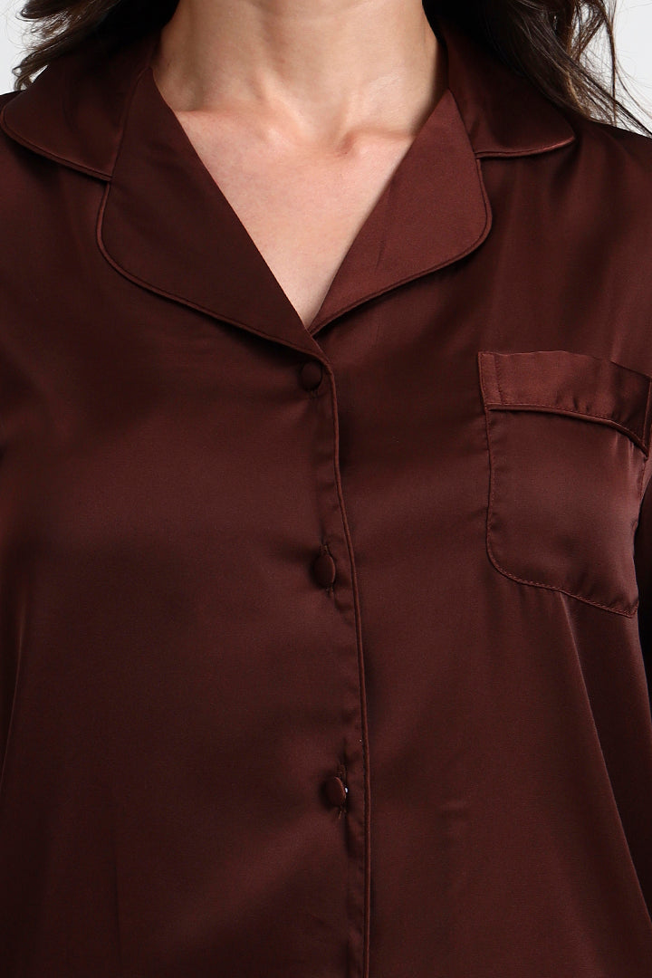 AXTZH Elegant and Comfortable Women’s Nightwear Ensemble for Peaceful Evenings and Restful Sleep X8139-MAHOGANY-WC2S