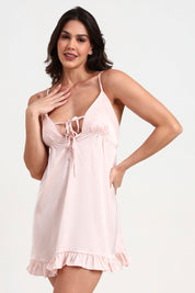 AXTZH Romantic Two-Piece Nightwear for Women with Flowy Outer Layer and Delicate Inner Wear X0938-BLUSH-F11S