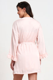 AXTZH Romantic Two-Piece Nightwear for Women with Flowy Outer Layer and Delicate Inner Wear X0938-BLUSH-F11S