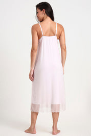 AXTZH Elegant Long Nightwear for Women with Delicate Lace Detailing and Flowing Silhouette X0287-BLUSH-F1N