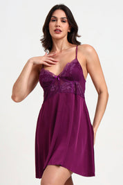 AXTZH Stylish Lace Nightwear with Soft Fabric and Relaxed Flow for Nighttime Elegance X0908-DRESSBERRY-F1S