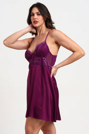 AXTZH Stylish Lace Nightwear with Soft Fabric and Relaxed Flow for Nighttime Elegance X0908-DRESSBERRY-F1S