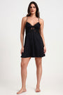 AXTZH Stylish Lace Nightwear with Soft Fabric and Relaxed Flow for Nighttime Elegance X0908-BLACK-F1S