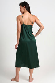 AXTZH Romantic Two-Piece Nightwear Set with Delicate Lace Sleeves and Slip X8801-BASIL-F22S