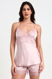 AXTZH Complete Elegant Nightwear Collection for Women – 5 Pieces with Lace Detailing X1901-BLUSH-5PS