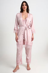 AXTZH Complete Elegant Nightwear Collection for Women – 5 Pieces with Lace Detailing X1901-BLUSH-5PS