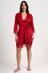 AXTZH Complete Elegant Nightwear Collection for Women – 5 Pieces with Lace Detailing X1901-SCARLET-5PS