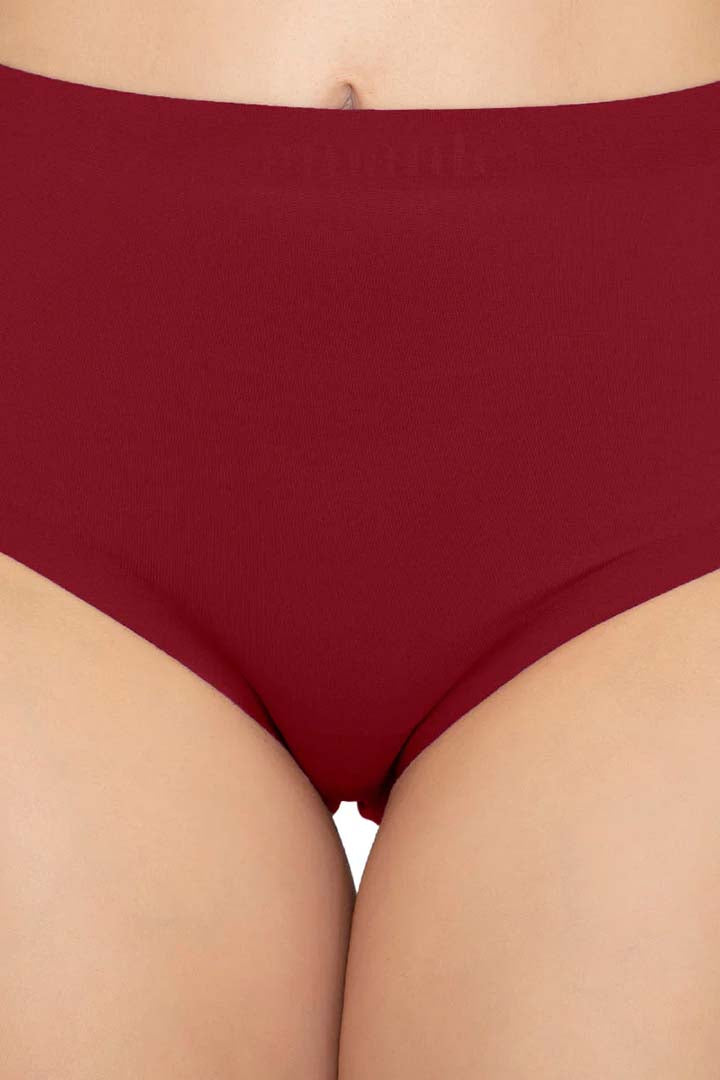 AMANTE PAN11411-HENNA VANISH SOLID HIGH RISE BRIEF SEAMLESS PANTY