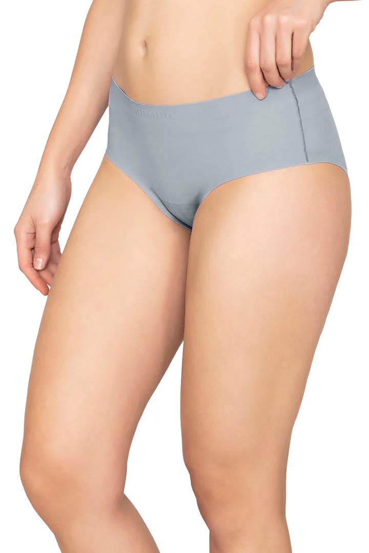 AMANTE PAN11412-SOFT GRAY VANISH SOLID LOW RISE HIPSTER SEAMLESS PANTY