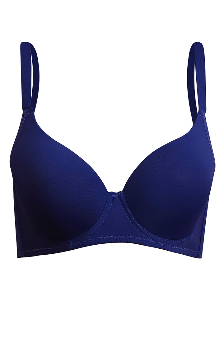 AXTZH Classic Contour Bra Offering Natural Shape, Gentle Lift, and Flawless Finish AB2355-NAVY-DP101