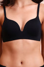 BELLAGIO Deep Plunge Bra with Light Padding, Seamless Finish, and Sleek Contour BB2215-BLACK-CP301