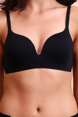 BELLAGIO Deep Plunge Bra with Light Padding, Seamless Finish, and Sleek Contour BB2215-BLACK-CP301