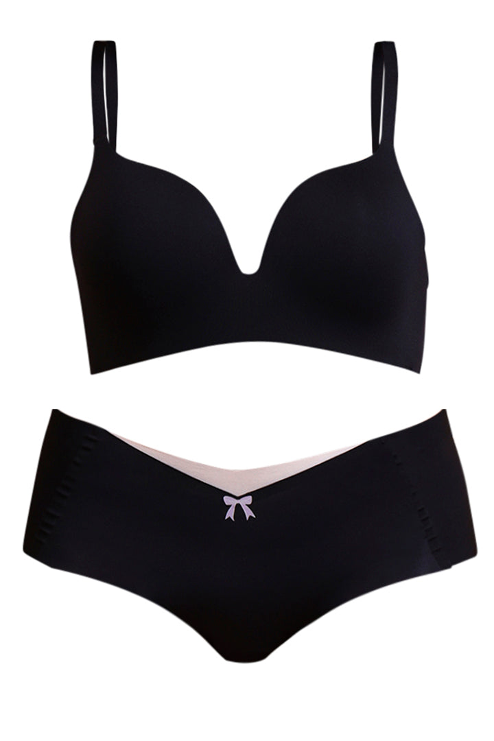 BELLAGIO Deep Plunge Bra with Light Padding, Seamless Finish, and Sleek Contour BB2215-BLACK-CP301