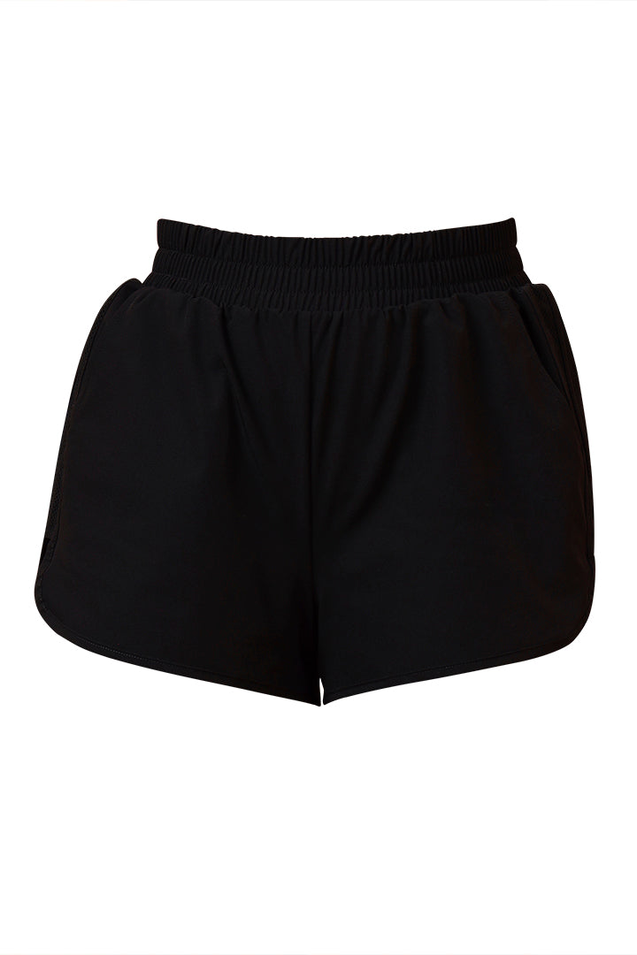 AXTZH Lightweight Outer Shorts Featuring Side Slits and Effortless Comfort-X0116-BLACK-ODF