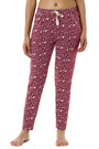 AMANTE SLB84501-BURGUNDY COFFEE PRINT FULL LENGTH PJ BOTTOM