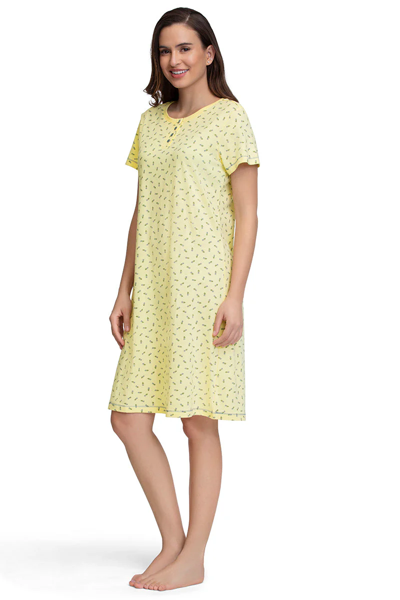 AMANTE SLB84701-DITSY FLORAL PR KNEE-LENGTH SLEEP DRESS