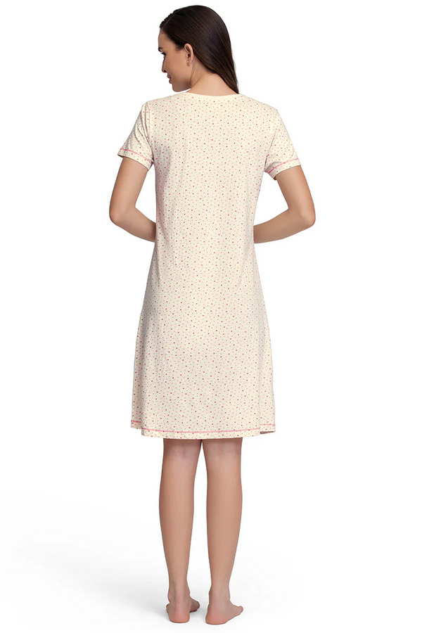AMANTE SLB84701- DITSY HEART PR KNEE-LENGTH SLEEP DRESS