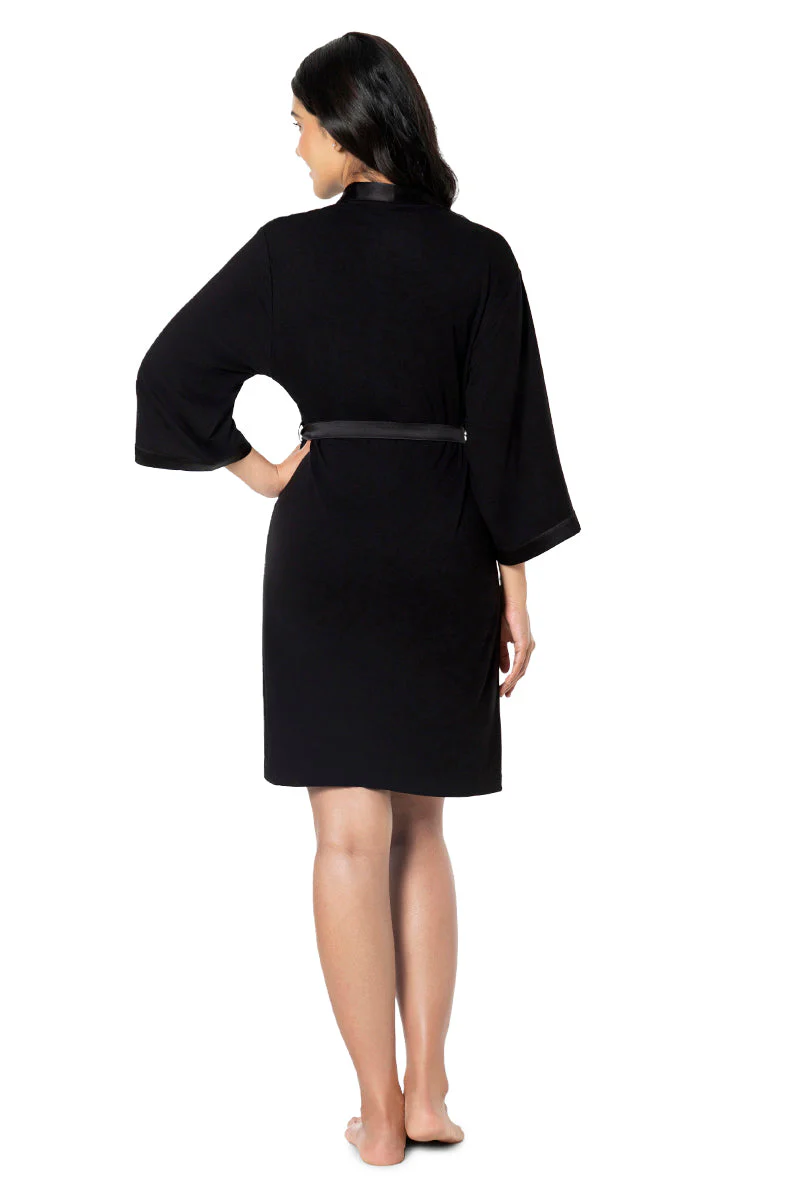 AMANTE SLP10104-BLACK SATIN EDGE ROBE