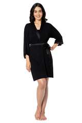 AMANTE SLP10104-BLACK SATIN EDGE ROBE
