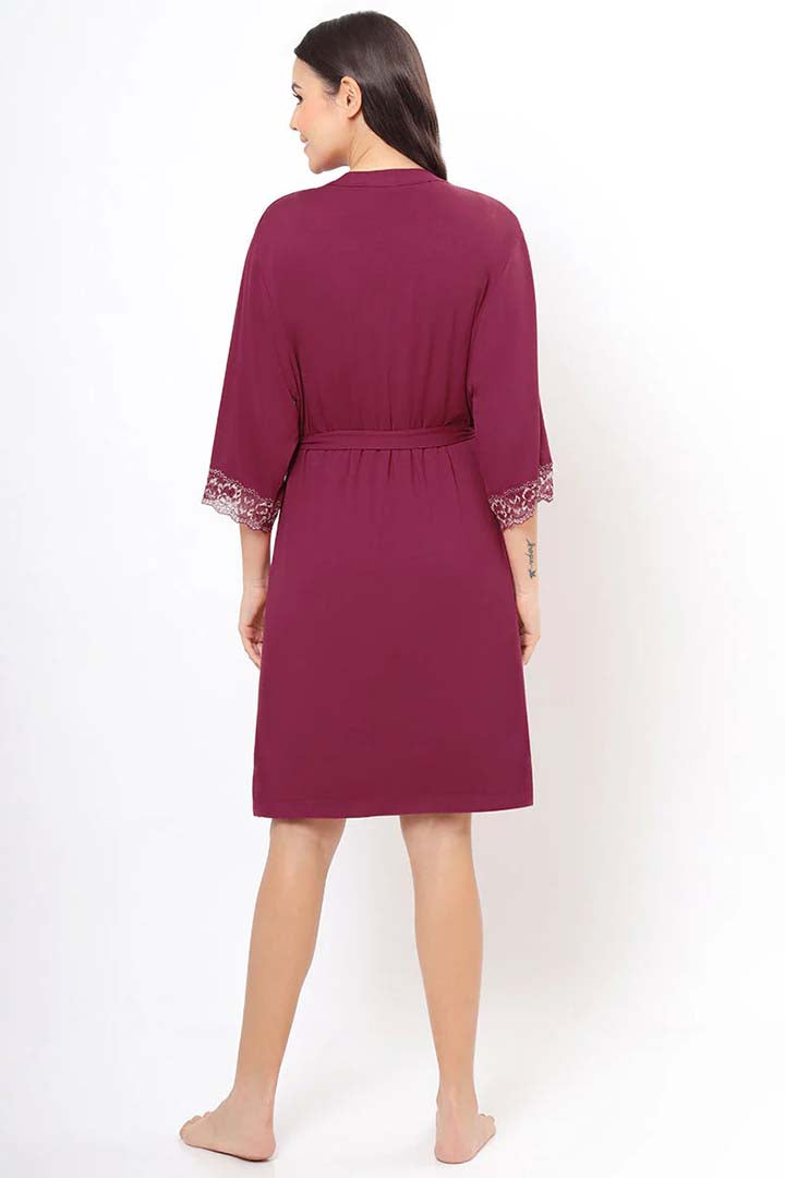 AMANTE SLP26203-ANEMONE LACE TOUCH SLEEP ROBE
