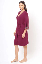AMANTE SLP26203-ANEMONE LACE TOUCH SLEEP ROBE