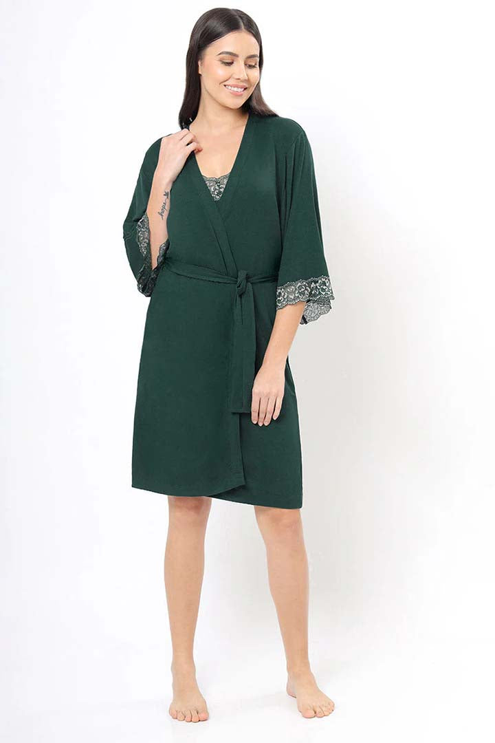 AMANTE SLP26203-BOTANICAL GARDENS LACE TOUCH SLEEP ROBE