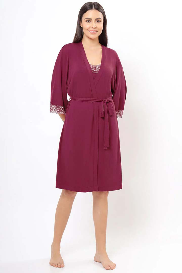 AMANTE SLP26203-ANEMONE LACE TOUCH SLEEP ROBE