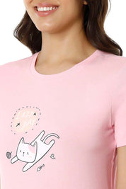 AMANTE SLT83801-ALMOND BLOSSOM SCOOP NECK SLEEP TEE