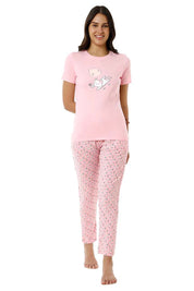 AMANTE SLT83801-ALMOND BLOSSOM SCOOP NECK SLEEP TEE