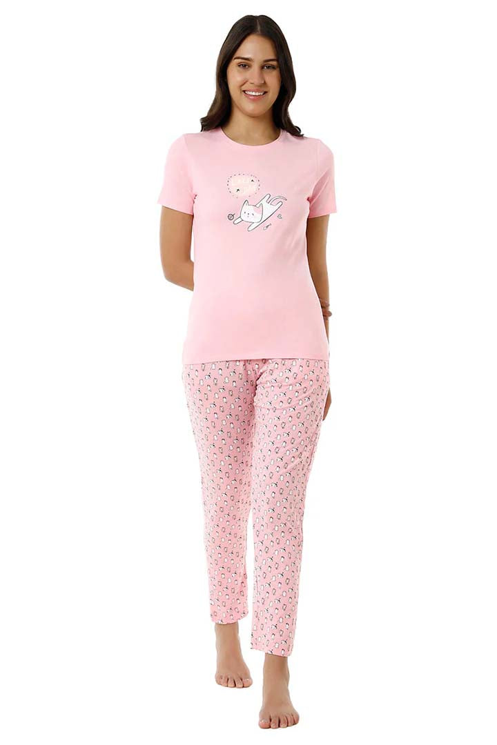 AMANTE SLT83801-ALMOND BLOSSOM SCOOP NECK SLEEP TEE