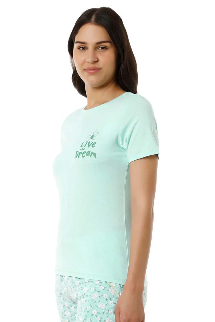 AMANTE SLT83801-BLUE LIGHT SCOOP NECK SLEEP TEE