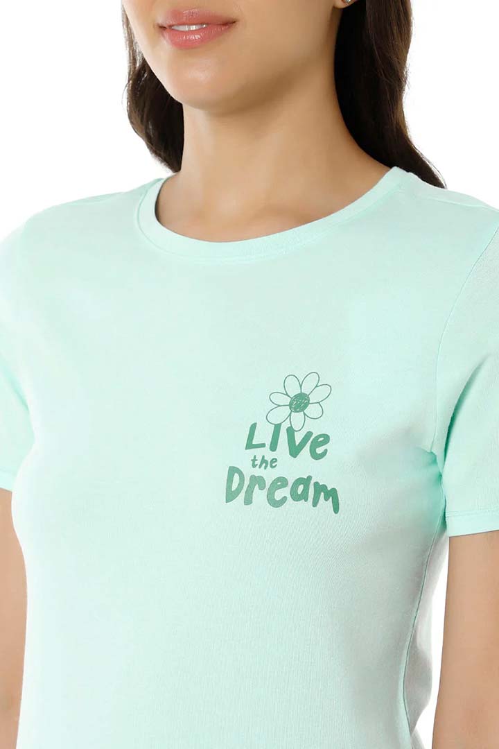 AMANTE SLT83801-BLUE LIGHT SCOOP NECK SLEEP TEE