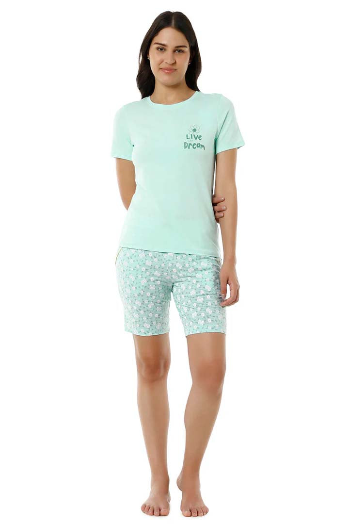 AMANTE SLT83801-BLUE LIGHT SCOOP NECK SLEEP TEE