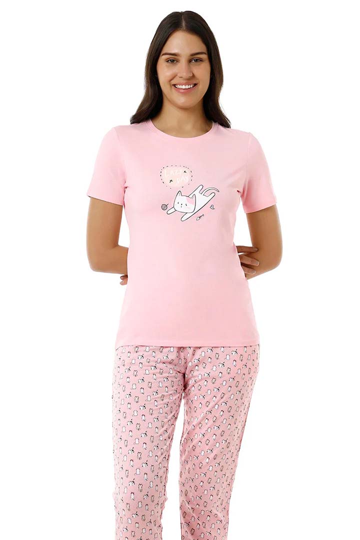 AMANTE SLT83801-ALMOND BLOSSOM SCOOP NECK SLEEP TEE