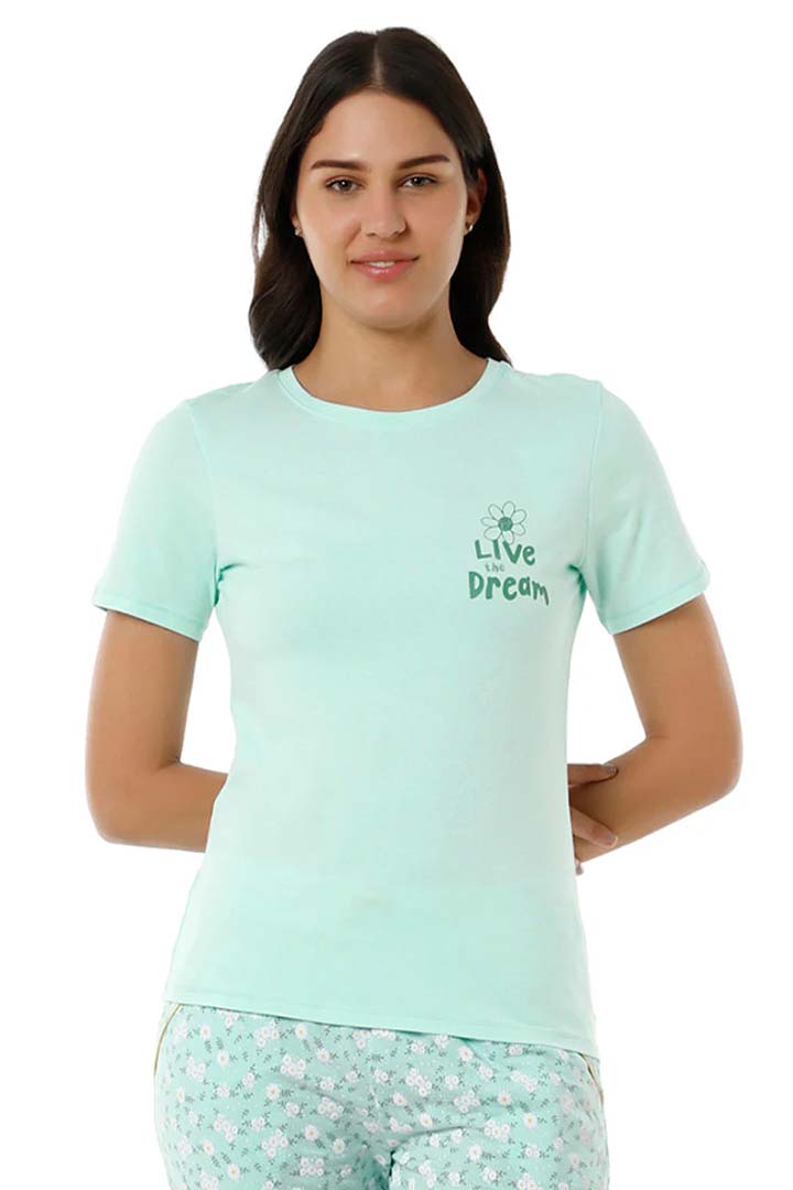 AMANTE SLT83801-BLUE LIGHT SCOOP NECK SLEEP TEE
