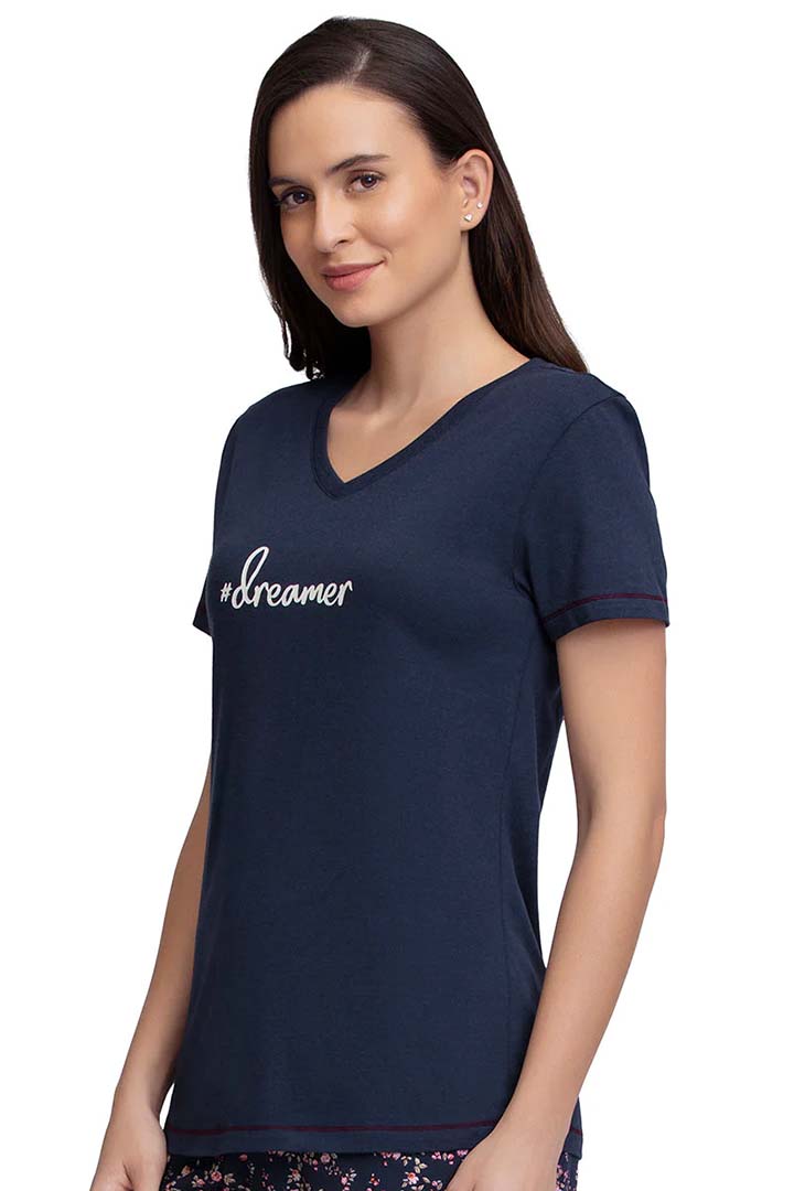 AMANTE SLT83901-MIDNIGHT V-NECK SLEEP TEE