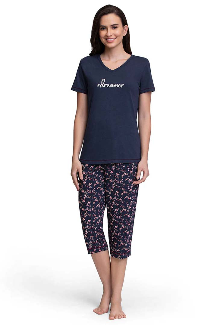 AMANTE SLT83901-MIDNIGHT V-NECK SLEEP TEE