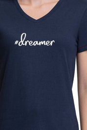 AMANTE SLT83901-MIDNIGHT V-NECK SLEEP TEE