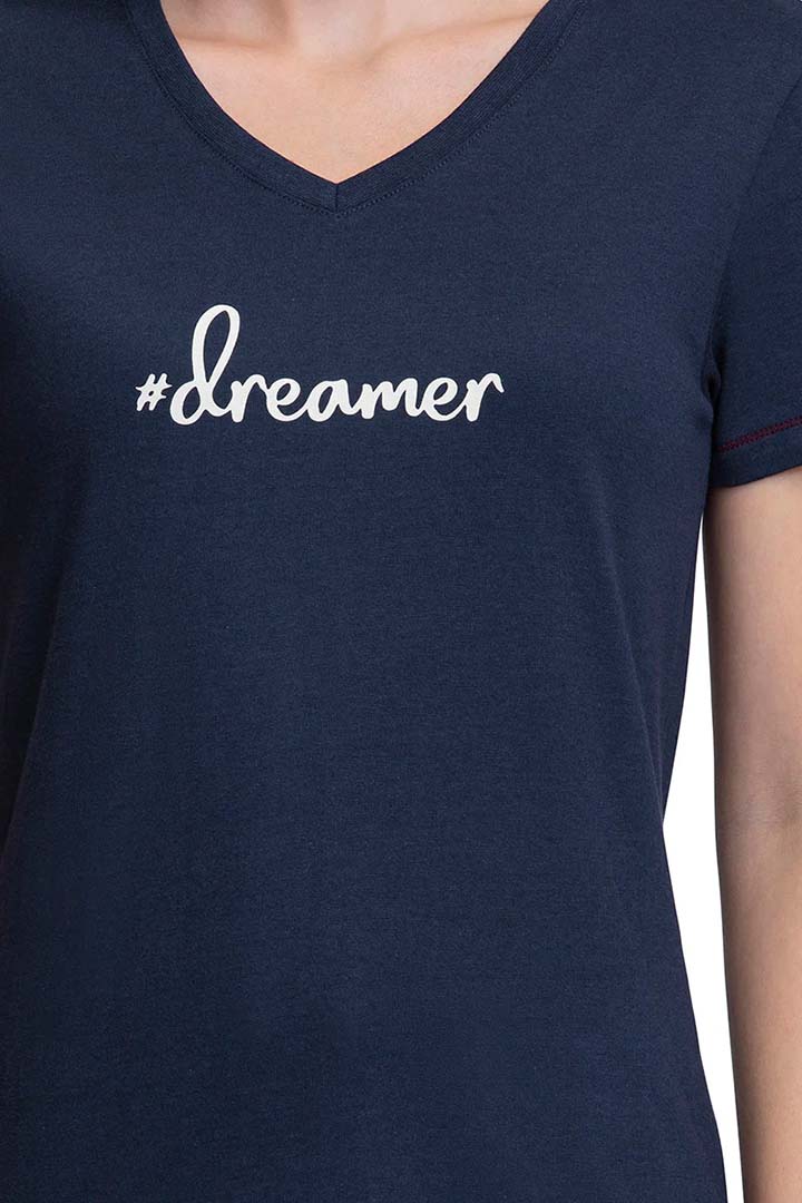 AMANTE SLT83901-MIDNIGHT V-NECK SLEEP TEE