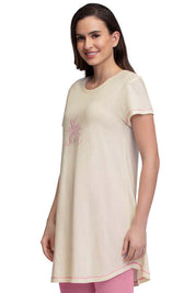 AMANTE SLT84001- WHITESMOKE SCOOP NECK SLEEP TUNIC