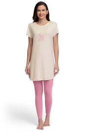 AMANTE SLT84001- WHITESMOKE SCOOP NECK SLEEP TUNIC