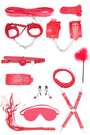 AXTZH Complete 11-Piece Women’s Bodysuit and Intimate Accessory Set for Playful Exploration and Elegance XBODYS0009-RED-EIO